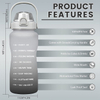 Custom BPA Free 2l Half Gallon Fitness Gym Sports Clear Plastic Motivational Water Bottle with Time Marker and Straw