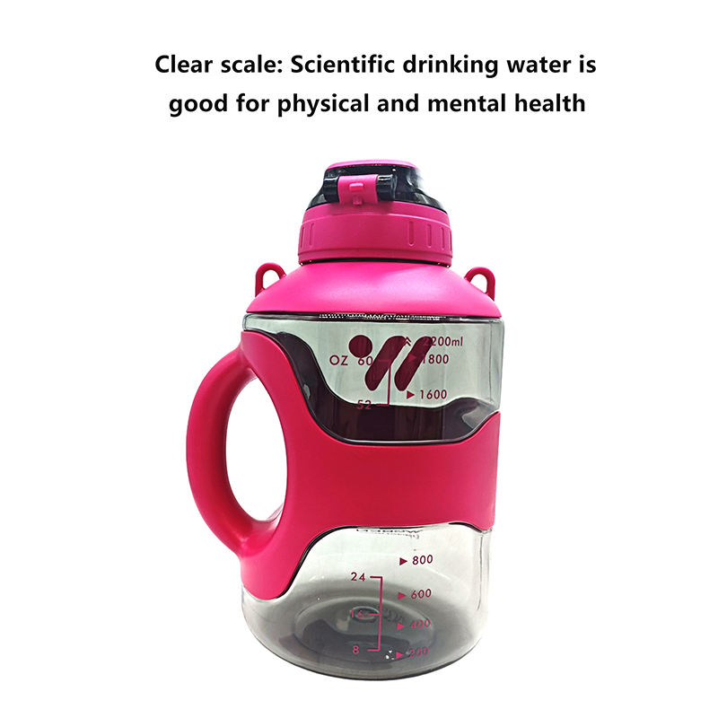 2200Ml 2.2 Litre Portable Leakproof Plastic Sports Gym Water Drink Bottle With Straw Handle