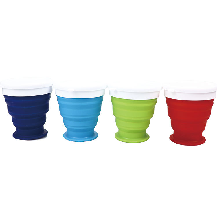 Silicone Folding Coffee Cup Portable Travel Reusable Collapsible Drink Bottle With Lids