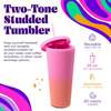 High Quality Custom Color 24 Oz 24Oz Reusable Studded Coffee Tumbler Tumblers With Straw Lid