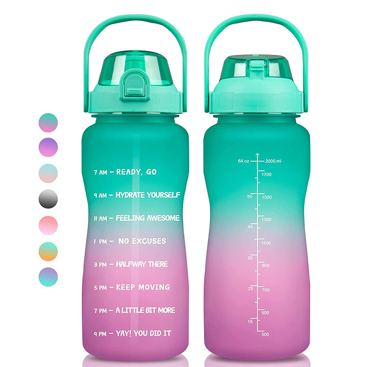 64 OZ/2L Water Bottle Factory Wholesale SBR Diving Outdoor Cup Cover Portable Strap Protective Sleeve With Strap