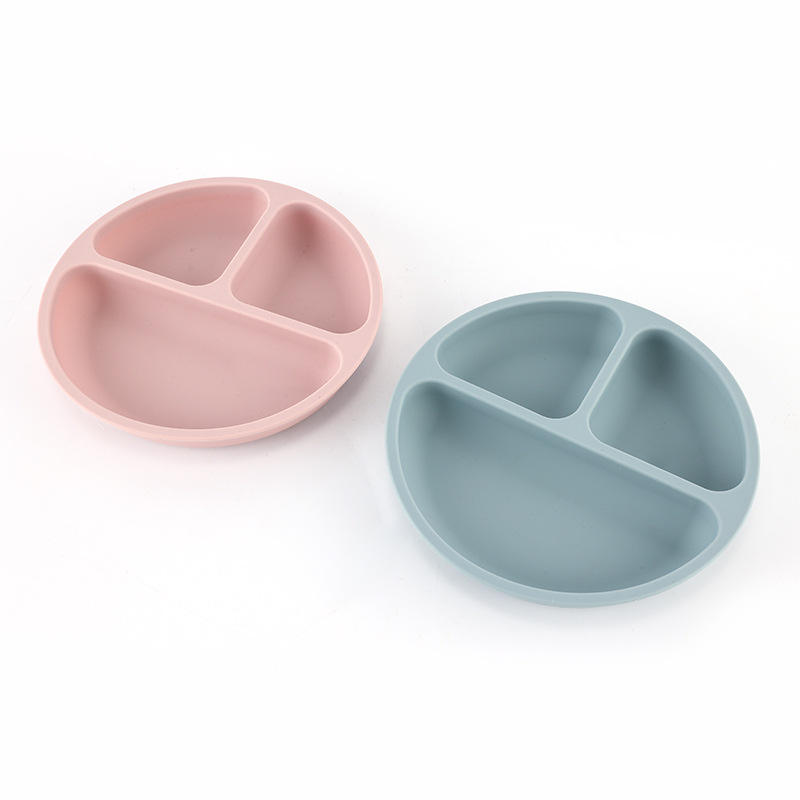 Unbreakable Tableware Non Slip Toddler Feeding Silicone Divided Kid Plate