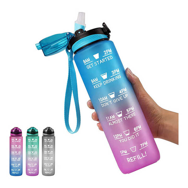 Outdoor Customized Drinking Plastic Water Bottle Time Marking Water Bottle