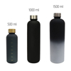 New Arrival Colorful Gradient Sports Water Bottle 1L Plastic Cup With Stainless Steel Lid and Time Marker