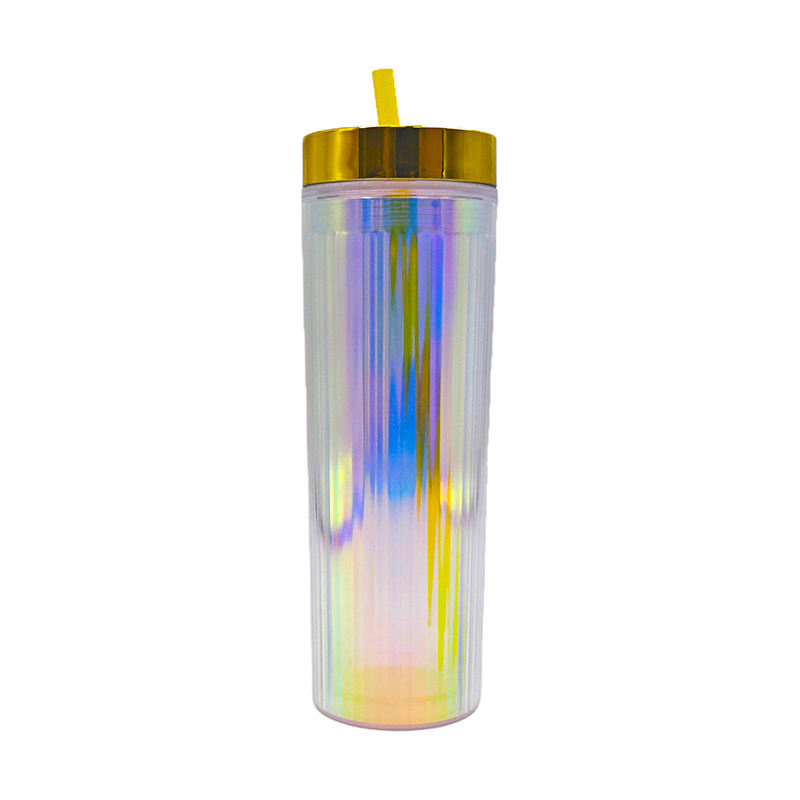 Wholesale Oem 450Ml Slim Luxury Colorful Personalized Plastic Tumbler Cups With Logo Straw