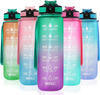 Wholesale Customize Bpa Free 1000ml 1l 32oz 32 oz 1 Gallon Plastic Tritan Motivational Drinking Water Bottle with Time Marker