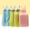 0.5L Wholesale Custom Folding School Portable Sports Fitness Outdoor Environmental Protection Silicone Plastic Water Cup