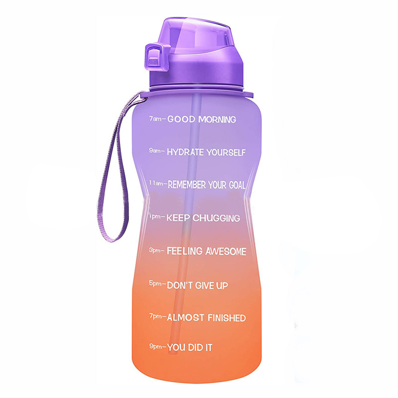 2022 64oz Half Gallon Motivational Water Bottle with Time Marker BPA Free Water Jug