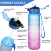 32oz 1L Tritan PCTG BPA Free Gym Gallon Custom Sport Motivational Plastic Bottle