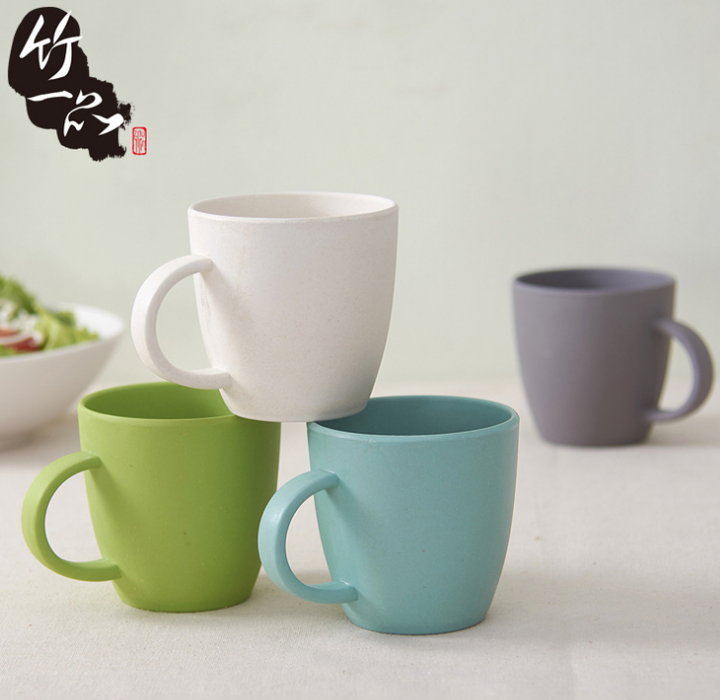 BPA Free Bamboo Fiber Children Drink Mug Small Capacity Cup with Handle