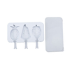 Silicone Ice Pop Molds Ice Cream Bar Mold Fruit Shape 3 Pieces Popsicle Molds with Plastic Sticks