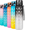 New Design BPA Free 1000ML Plastic High Quality Tritan Gym Sports Motivational Water Bottle with Custom logo