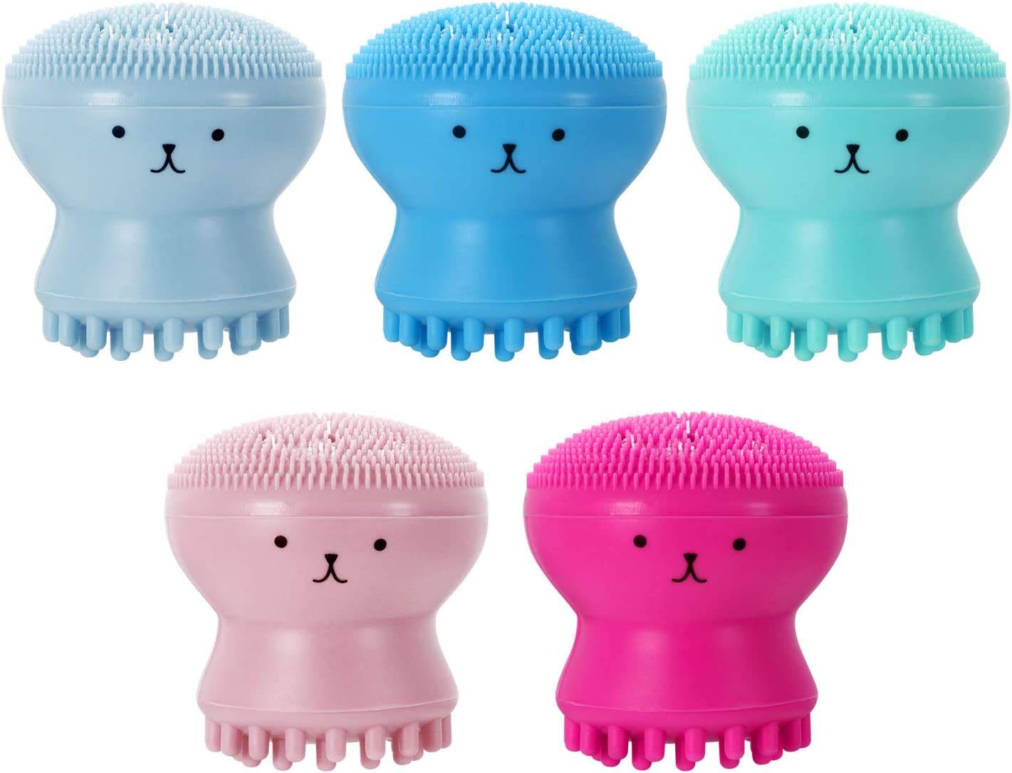 Portable Octopus Shape Face Soft Facial Brush Silicone Facial Cleansing Brush for Woman