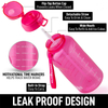 1 Gallon Motivational Water Bottle with Paracord Handle & Removable Straw - BPA Free Leakproof Water Jug with Time Marker