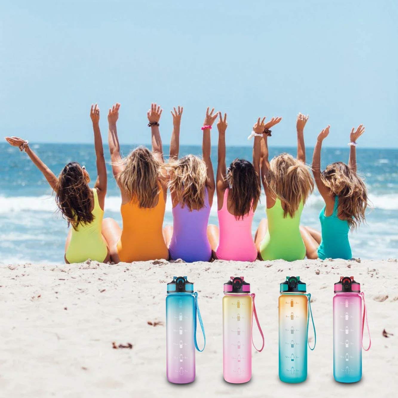 Custom logo and Color BPA-Free Big 32 oz Plastic Sport Water Bottle