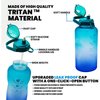 2L Wholesale Leakproof Gradient Color Fitness Sports Motivational Water Bottle with Time Marker and Straw