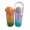 Custom 1L Large Capacity Straw Cup Plastic Water Cup Color Sport Motivational Outdoor Direct Drinking Water Bottle with Handle