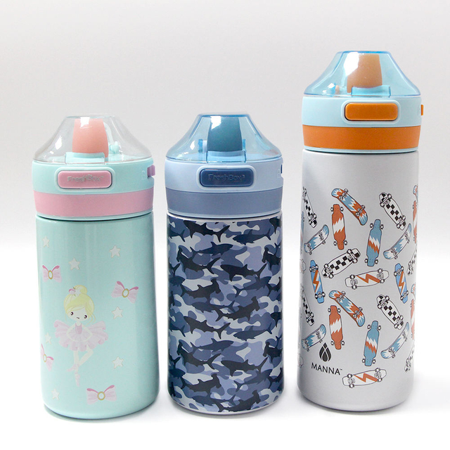 Two Capacity Children's Hot Selling Insulated Leak Proof Stainless Steel Water Bottle with Comfortable Silicone Handle