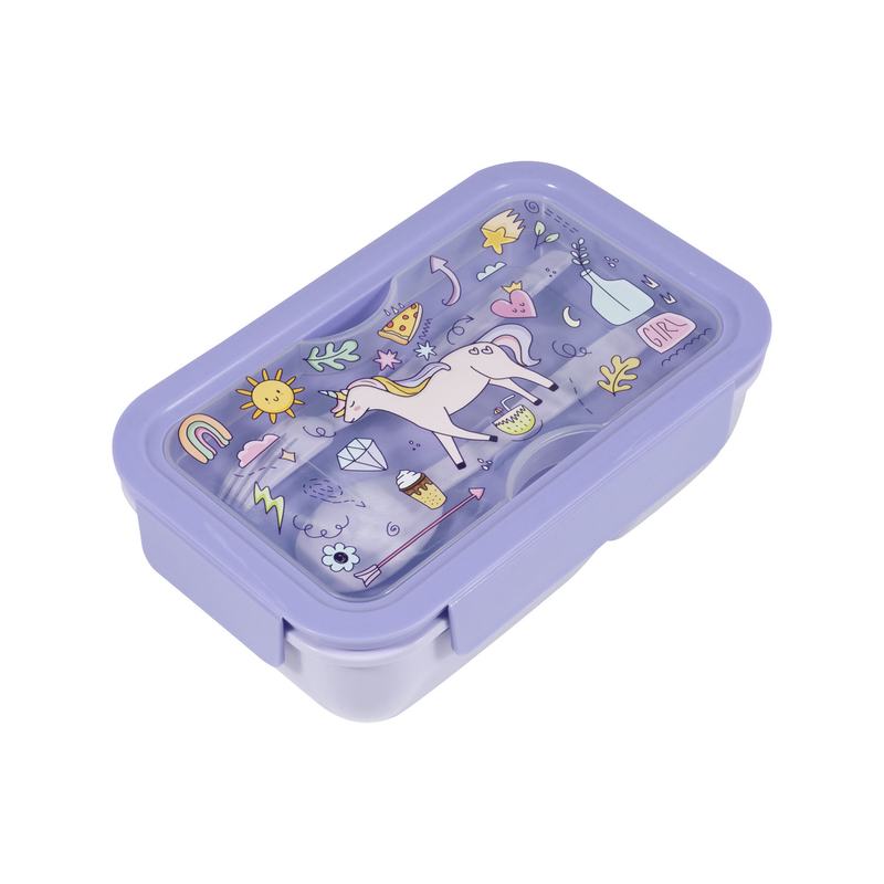 32oz Camp Kids BPA Free Bento Box Leak Proof PP Material Custom Cartoon Pattern Back to School Lunch Box