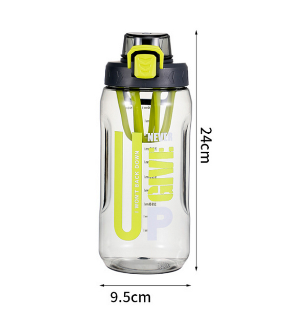 2000ML Minimalist Custom Multi-style Sport Plastic Water Bottle With Handle and Straw and Scale