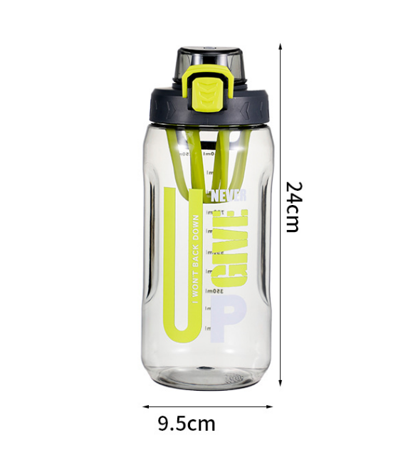 2000ML Minimalist Custom Multi-style Sport Plastic Water Bottle With Handle and Straw and Scale