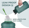 74oz Leak Proof Tritan Material BPA Free 2.2L Motivational Water Bottle with Straw & Big Handle