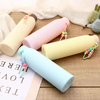 Custom Bpa Free Double Wall Anti Scald Plastic Shell and Glass Water Cup for Girls Glass Water Bottle With Silicone Handle