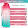 Tritan BPA Free Water Jug 128oz Motivational Plastic Gallon Water Bottle With Time Marker Straw for Fitness Gym Sports