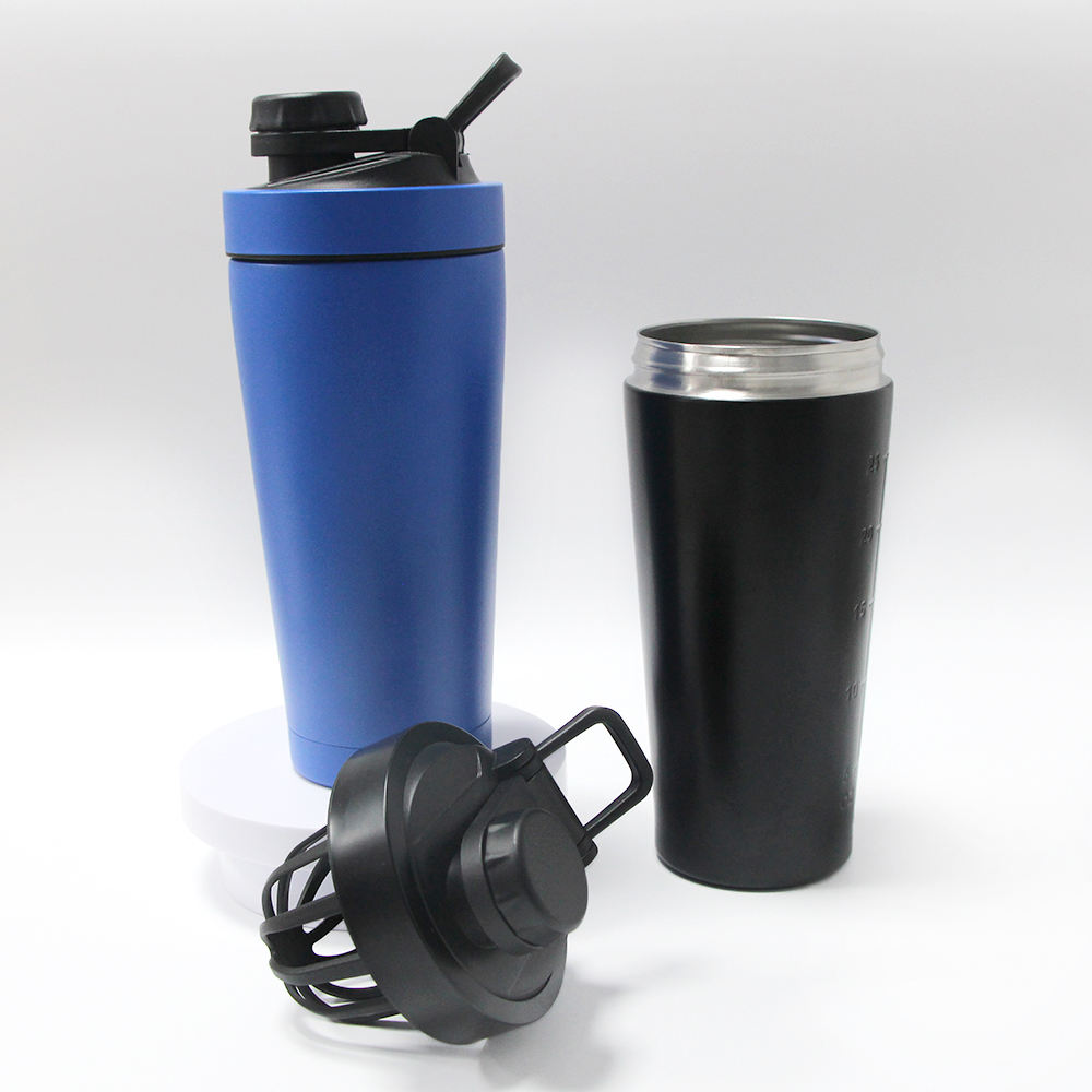 750ml Stainless Steel Sports Drinking Water Bottle Gym Fitness Protein Powder Mixing Insulation Shakers Bottle