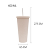 600ml Fashionable Textured Plastic Cup with Straw 21 oz Colorful Durian Straw Tumbler Double-layer Plastic Cup With Lid