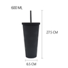 600ml Fashionable Textured Plastic Cup with Straw 21 oz Colorful Durian Straw Tumbler Double-layer Plastic Cup With Lid