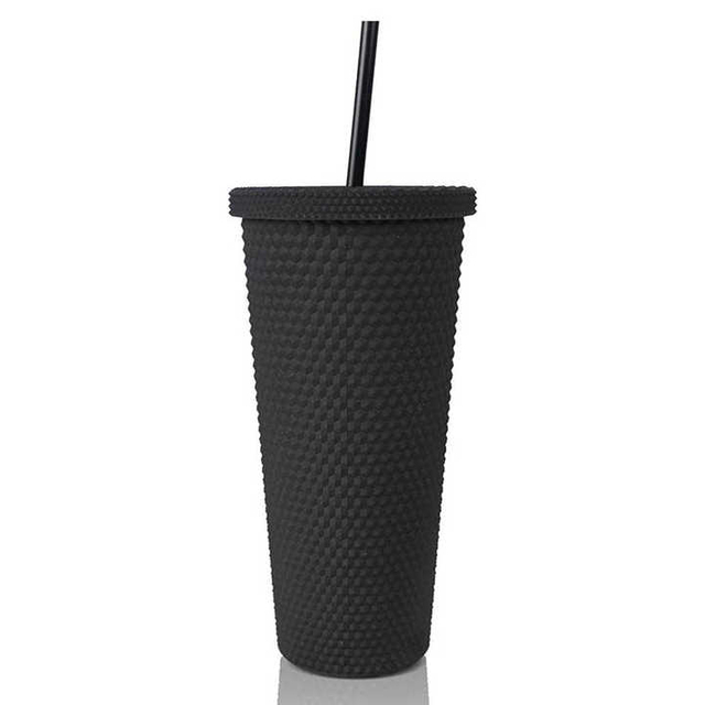 Vasos De Plastico Con Tapa Black Matte Studded Cups Custom Logo Oem Golden Supplier Double Wall Patriotic Tumbler Plastic
