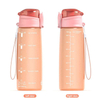 32oz Custom logo for the Button Switch Fitness Plastic Water Cup with clear Scale Lines and a Direct Drinking Spout