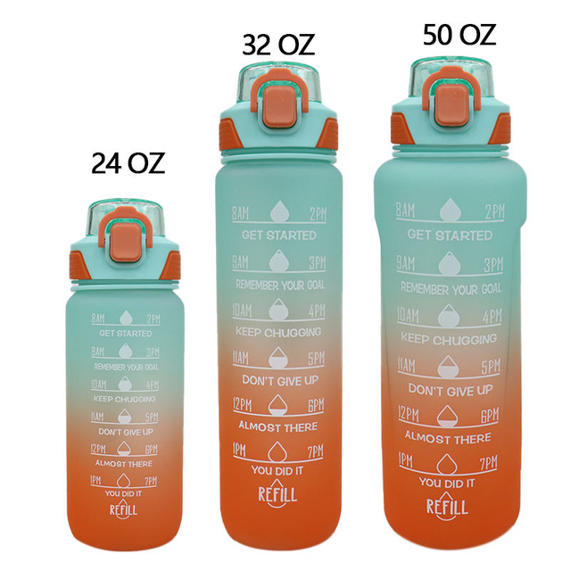 50oz Gradient Color Large-capacity Water Cup Is BPA-free Design with Scale Lines Makes It Suitable for Camping and Sports