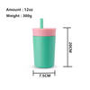 12oz Cute and Insulated Stainless Steel Cup with a Splash-proof Straw and a Silicone Mouthpiece Customizable