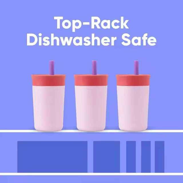 12oz Cute and Insulated Stainless Steel Cup with a Splash-proof Straw and a Silicone Mouthpiece Customizable