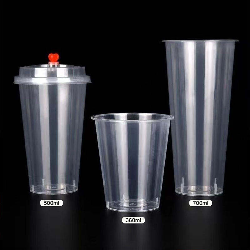 Disposable Milk Tea Cups Cold and Hot Drink Plastic Cup Clear Frosted PP Cup Custom Logo