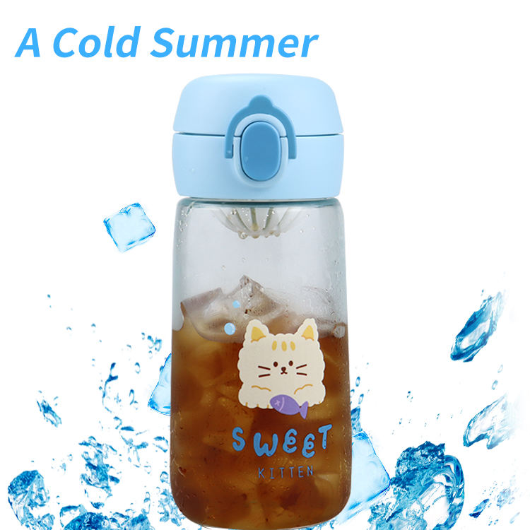Custom Logo Free Sample Gift Cheap Elegant Promotional Gourd Plastic Water Bottle With Lid for Children