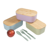 1.2L Eco Friendly Leakproof Bamboo lid RPET Material Kids School Bento Lunch Box Food Container