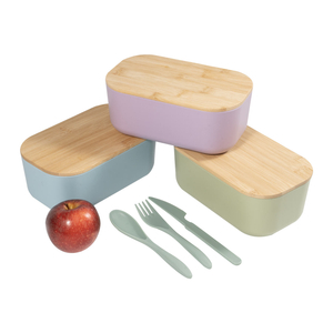 1.2L Eco Friendly Leakproof Bamboo lid RPET Material Kids School Bento Lunch Box Food Container