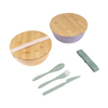 1280Ml Big Capacity Food Safe RPET Material Bowls With Bamboo Lid BPA Free Dishwasher Safe