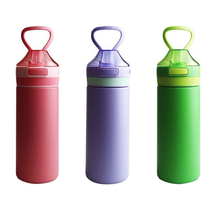 500ml Children's Stainless Steel Water Cup 16oz with a Food Grade Silicone Suction Nozzle the Color and logo Can Be Customized
