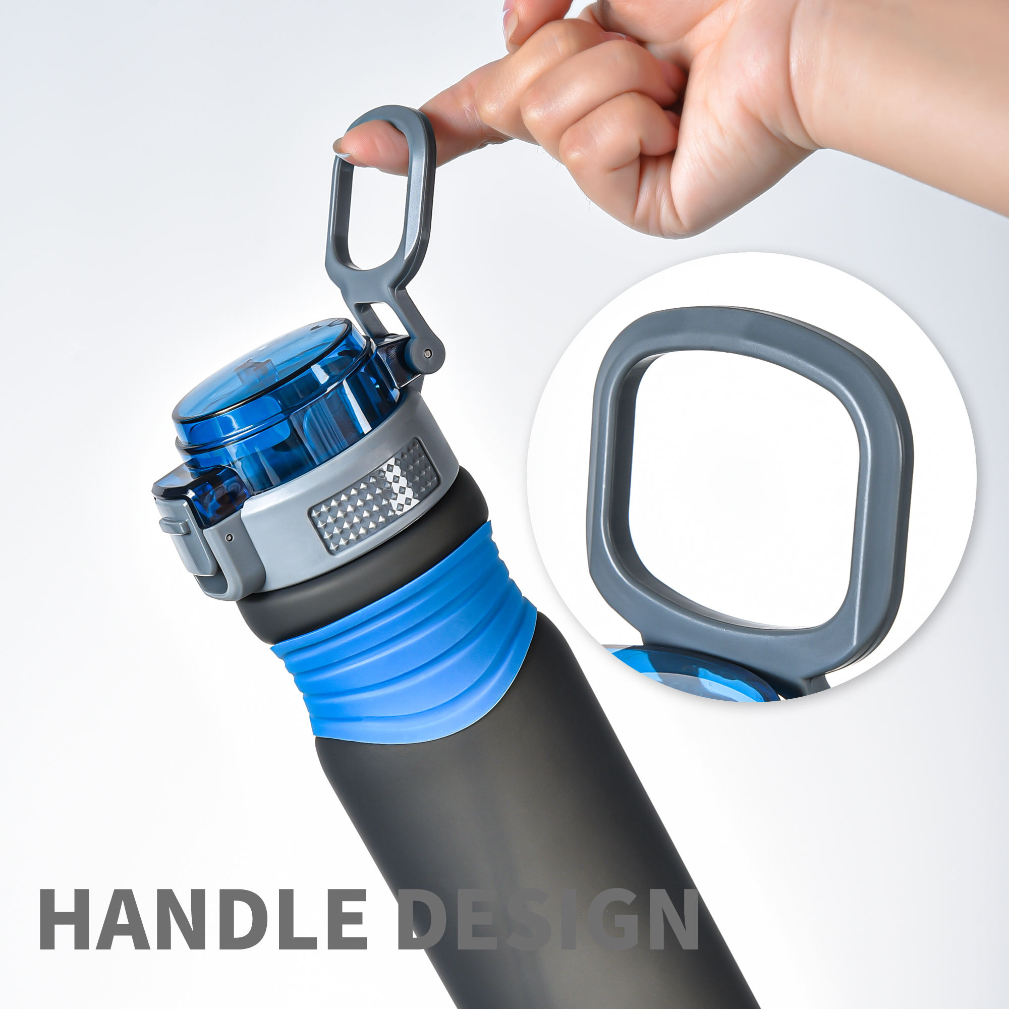 BPA Free Plastic 1L 32oz Fitness Gym Sports Motivational Water Bottle With Time Marker