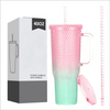 New Upgraded Water Cup BPA Free 40oz Double Wall Straw Plastic Cup Durian Cup for Gym