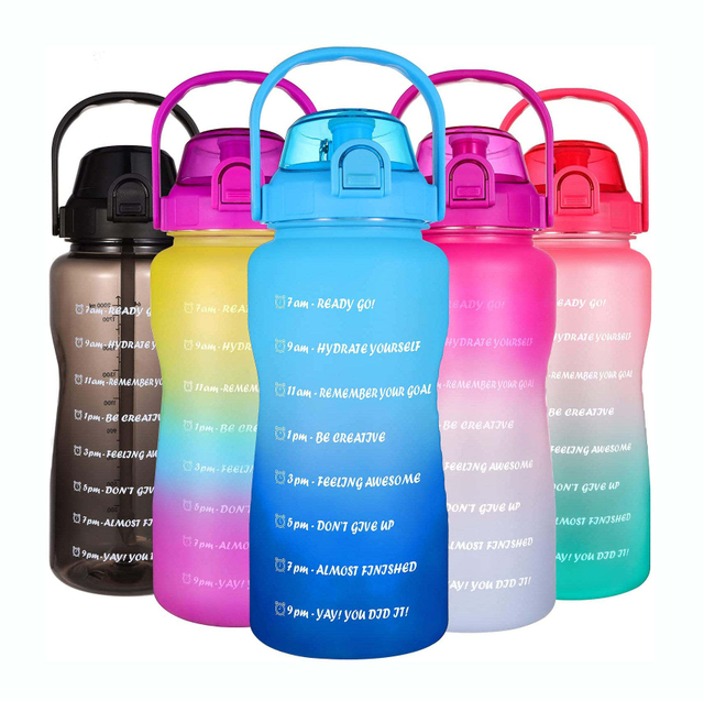64oz Custom Color and logo Gradient High Aesthetic Outdoor Fitness Portable 2.2L Large Capacity Water Bottle