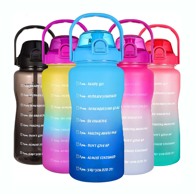 64oz Custom Color and logo Gradient High Aesthetic Outdoor Fitness Portable 2.2L Large Capacity Water Bottle
