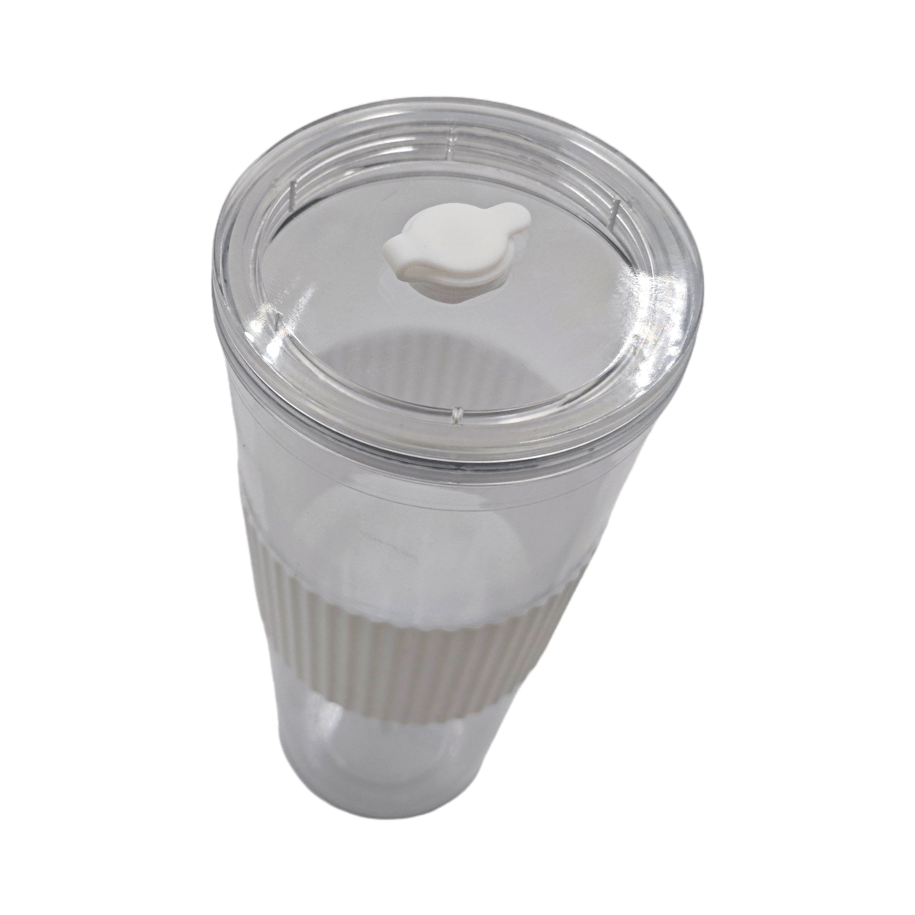 24oz Transparent Anti slip Strap Straw Heat Resistant Coffee Cup