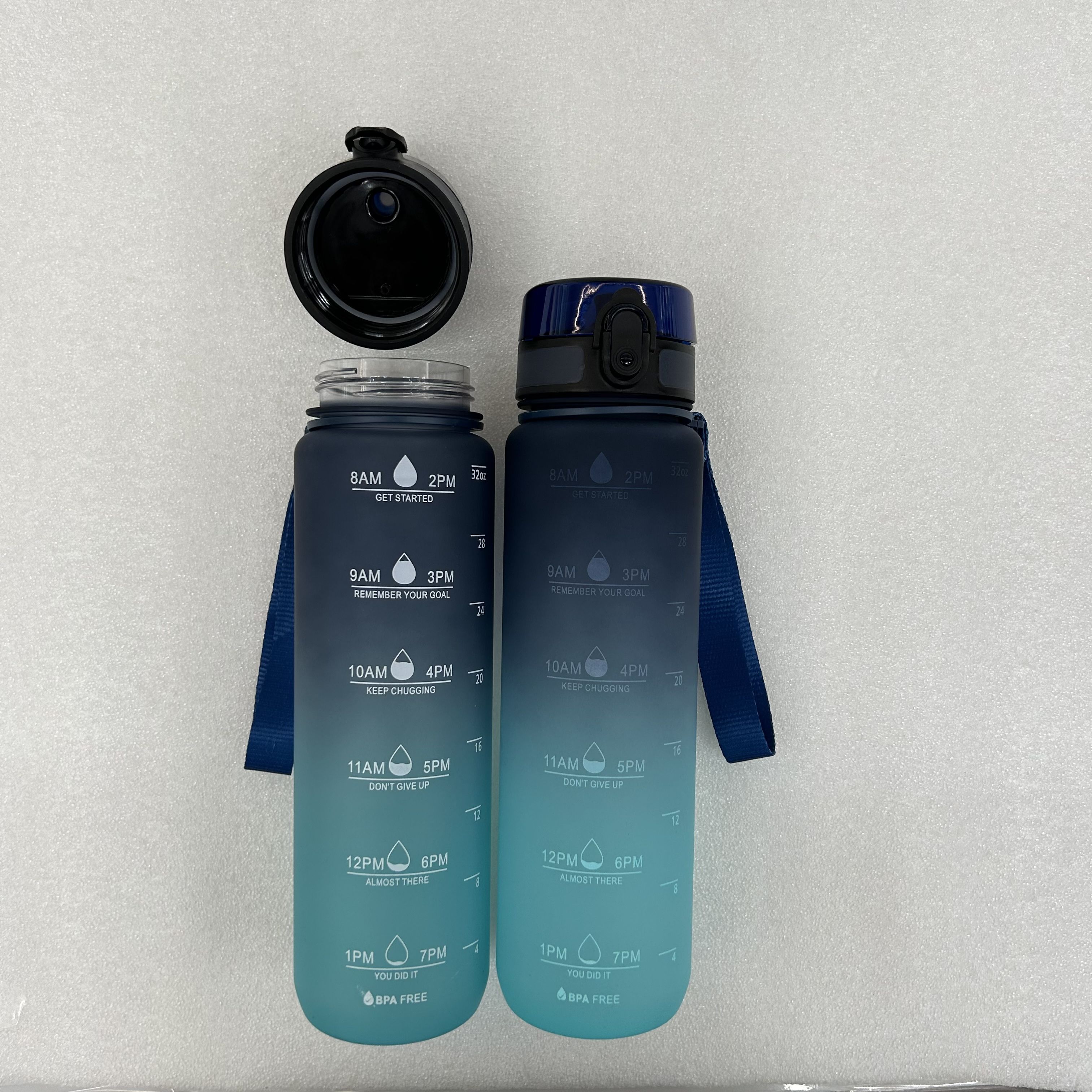 1L Reusable Plastic Gradient Water Cup Weight Loss Water Bottle With Measurement Bottles