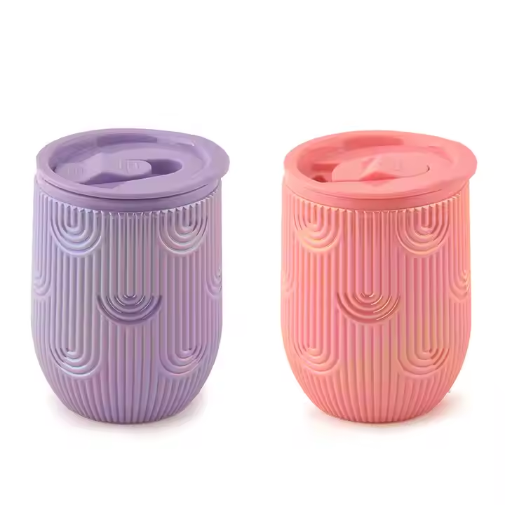 New Design Plastic Double Wall Wine Plastic Tumbler Mini Cup With Lid BPA Free
