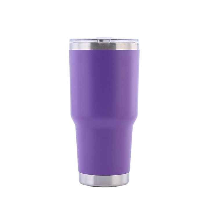 30oz Double Wall Insulated Powder Coated Tumblers Cup Personalized Stainless Steel 304 Vacuum Flask Cups With Lid